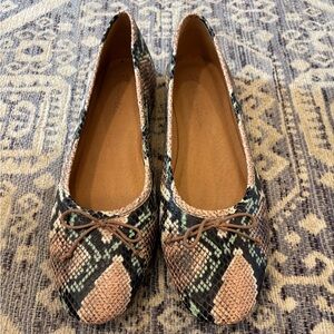 Madewell Snakeskin Print Flats Exotic Slip-On Loafers Size 9
